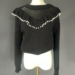 ZARA knit sweater with pearl detail.